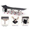 Outsunny Folding Camping Cot for Adults with Carry Bag, Side Pocket, Outdoor Portable Sleeping Bed for Travel, Camp, Vacation, 330 lbs. Capacity, Blac