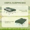 Outsunny 2-Person Folding Camping Cot Portable Outdoor Bed Set with Sleeping Bag, Inflatable Air Mattress, Comfort Pillows and Carry Bag, Soft and Com